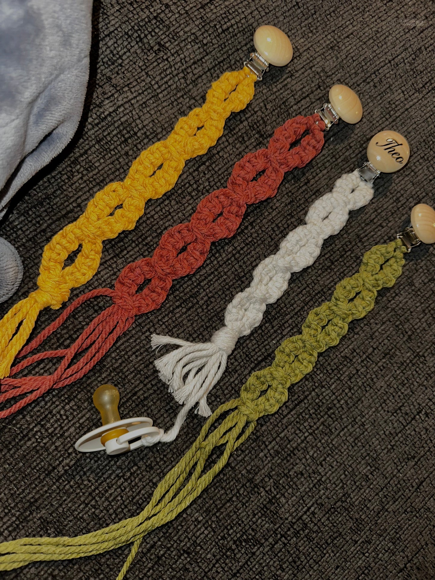 Handmade pacifier clip