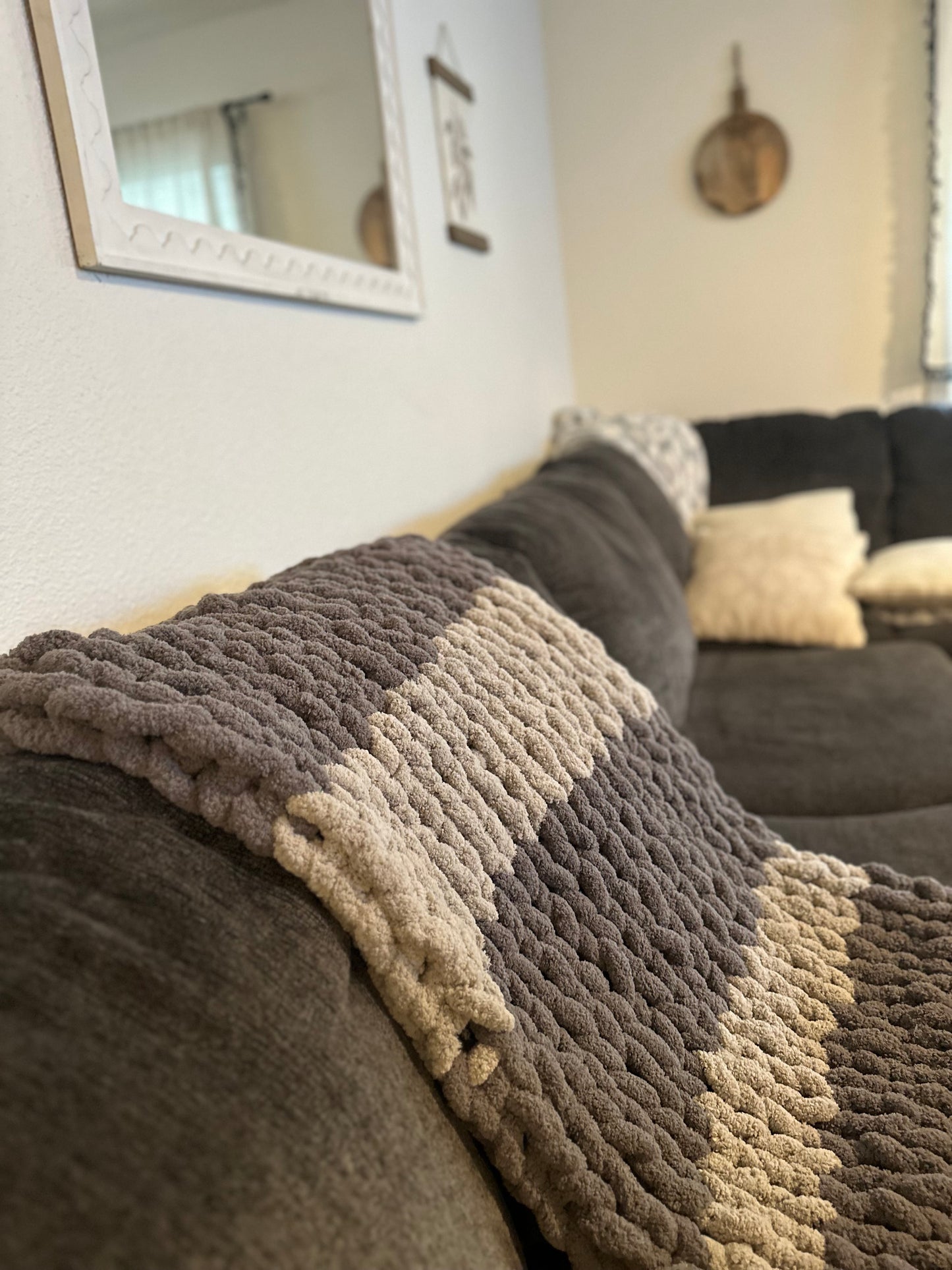 Hand Knitted Chunky Blankets