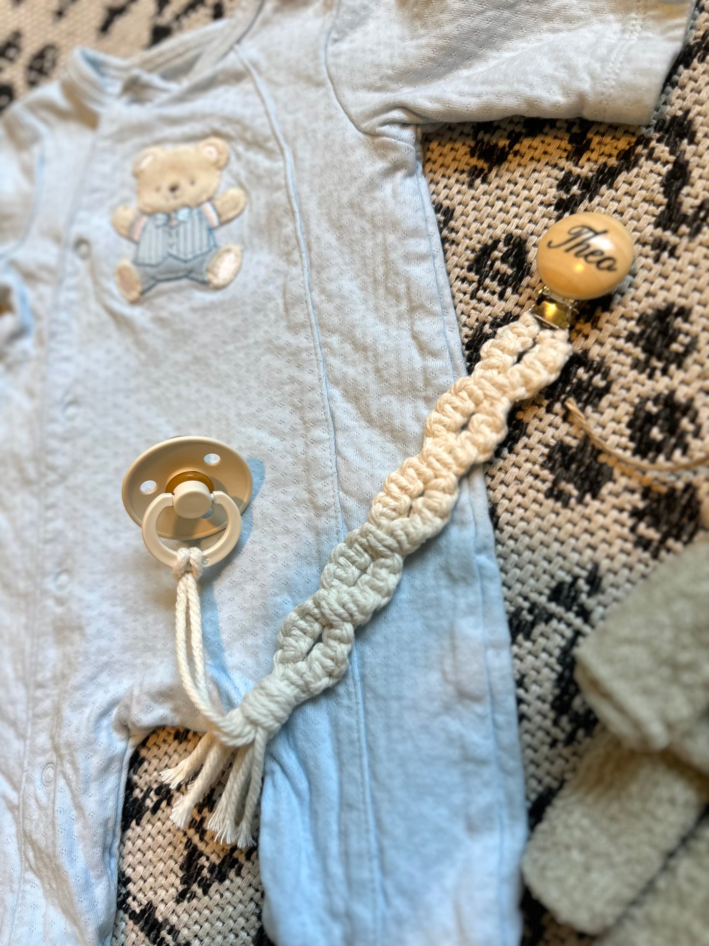 Handmade pacifier clip