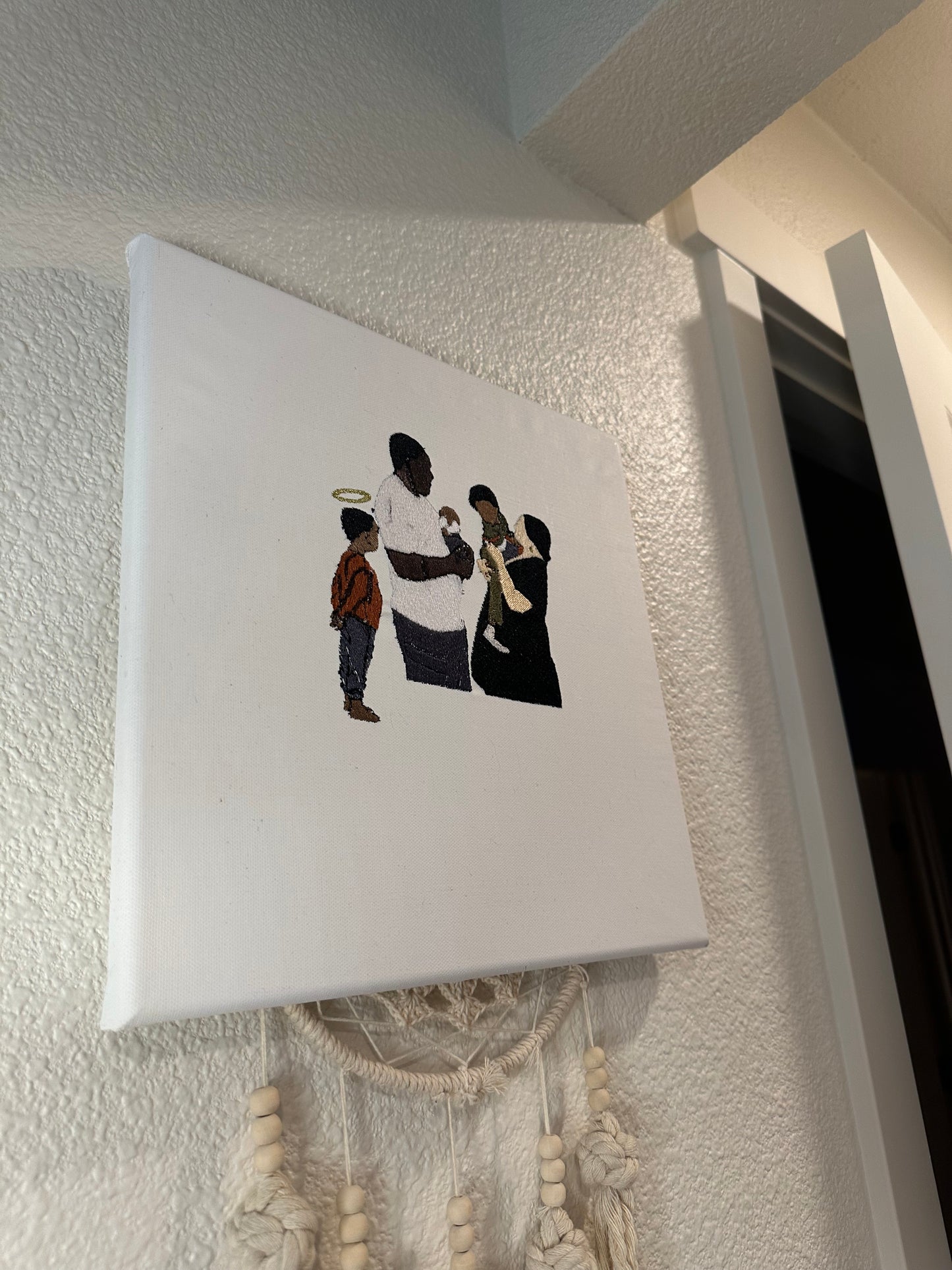 Embroidered canvas