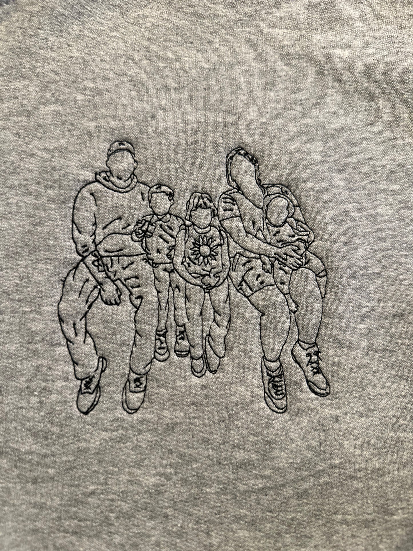 Custom outline embroidered hoodie